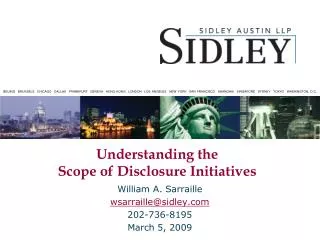 Understanding the Scope of Disclosure Initiatives