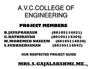 A.V.C.COLLEGE OF ENGINEERING