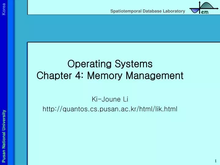 operating systems chapter 4 memory management