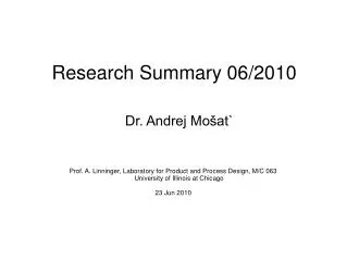 Research Summary 06/2010