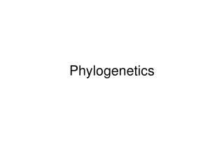 Phylogenetics