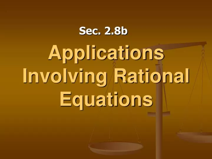applications involving rational equations