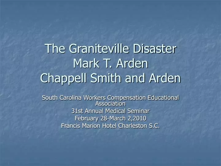 the graniteville disaster mark t arden chappell smith and arden