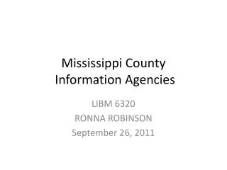 Mississippi County Information Agencies