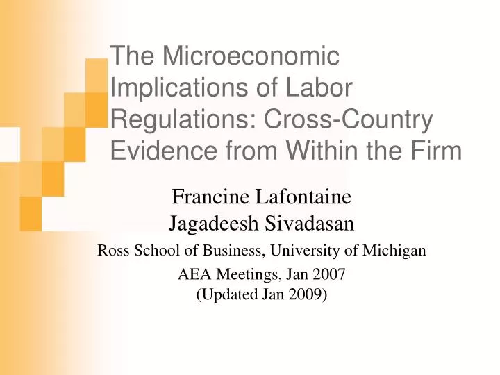 the microeconomic implications of labor regulations cross country evidence from within the firm