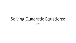 solving quadratic equations