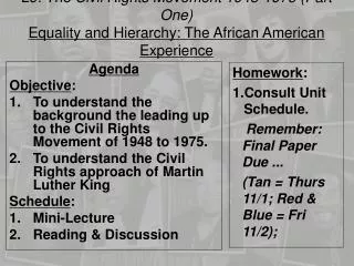 L9: The Civil Rights Movement 1948-1975 (Part One)