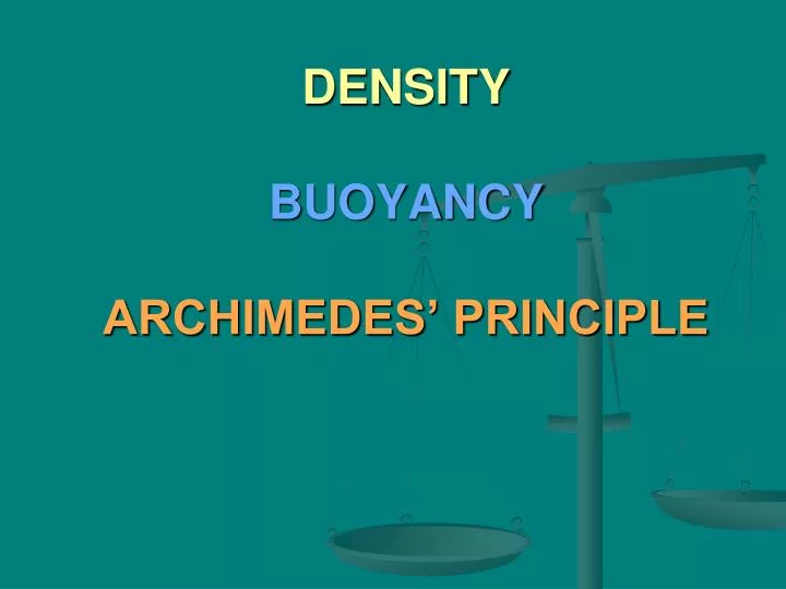 density buoyancy archimedes principle