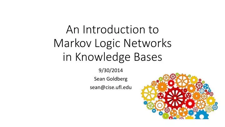 an introduction to markov logic networks in knowledge bases