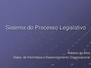sistema do processo legislativo