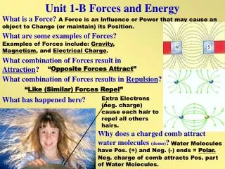 Unit 1-B Forces and Energy