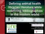 Suzanne Fricke, DVM, MLIS - slide 1