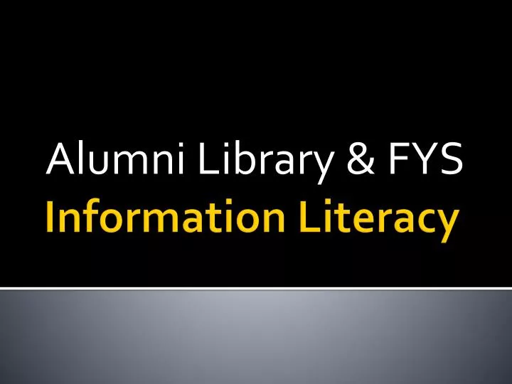 alumni library fys