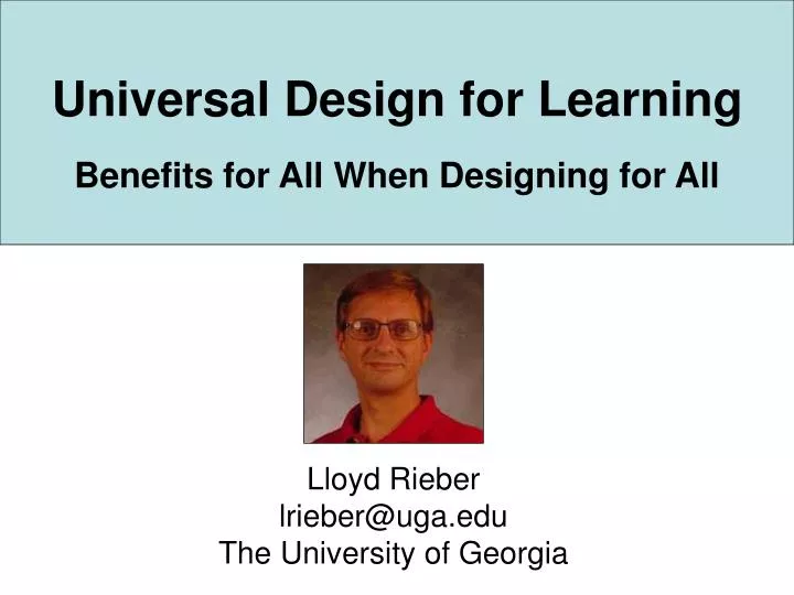 universal design for learning benefits for all when designing for all