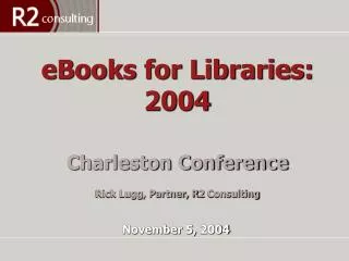 eBooks for Libraries: 2004