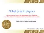 Nobel prize in physics - slide 1