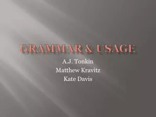 Grammar &amp; usage