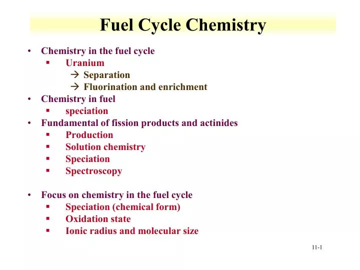 fuel cycle chemistry