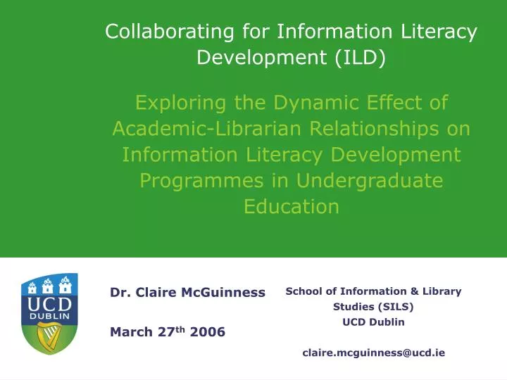 collaborating for information literacy development ild
