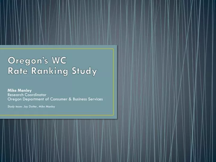 oregon s wc rate ranking study