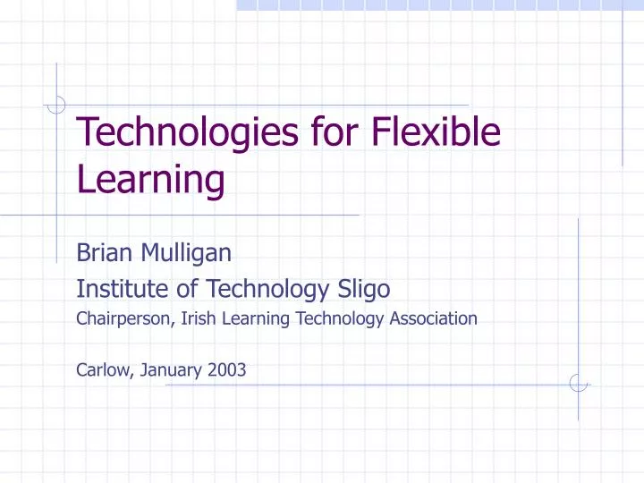 technologies for flexible learning