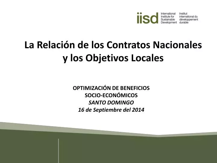 la relaci n de los contratos nacionales y los objetivos locales