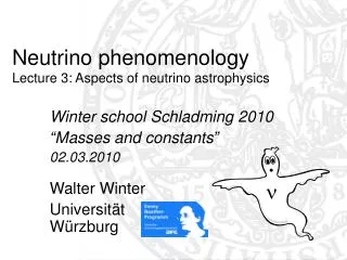 Neutrino phenomenology Lecture 3: Aspects of neutrino astrophysics