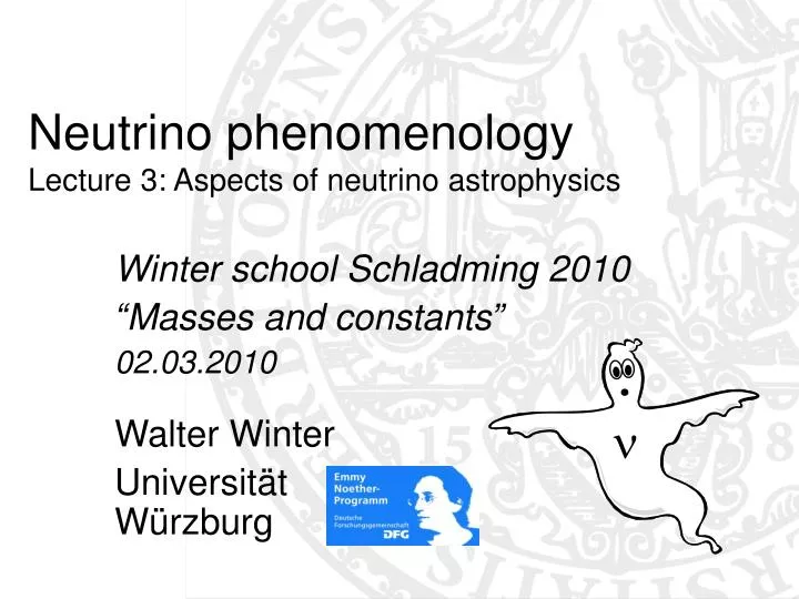 neutrino phenomenology lecture 3 aspects of neutrino astrophysics