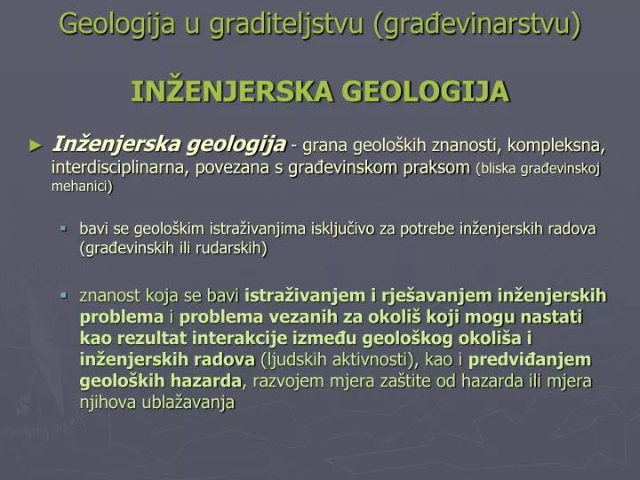 geologija u graditeljstvu gra evinarstvu in enjerska geologija