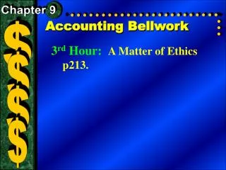 Accounting Bellwork