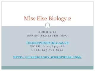 Miss Else Biology 2
