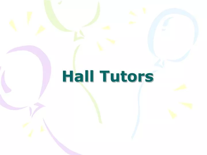 hall tutors