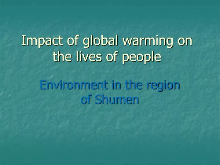 impact of global warming on the lives of people