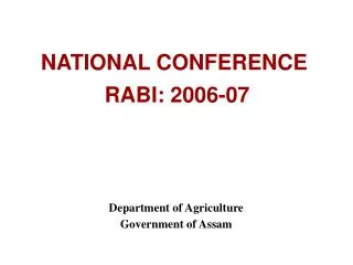NATIONAL CONFERENCE RABI: 2006-07