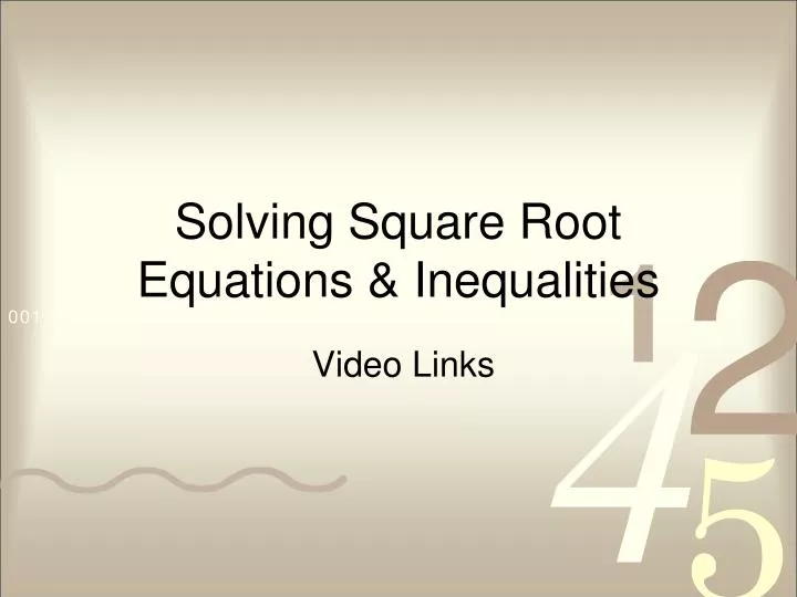 solving square root equations inequalities