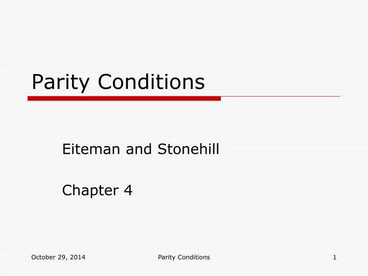 parity conditions