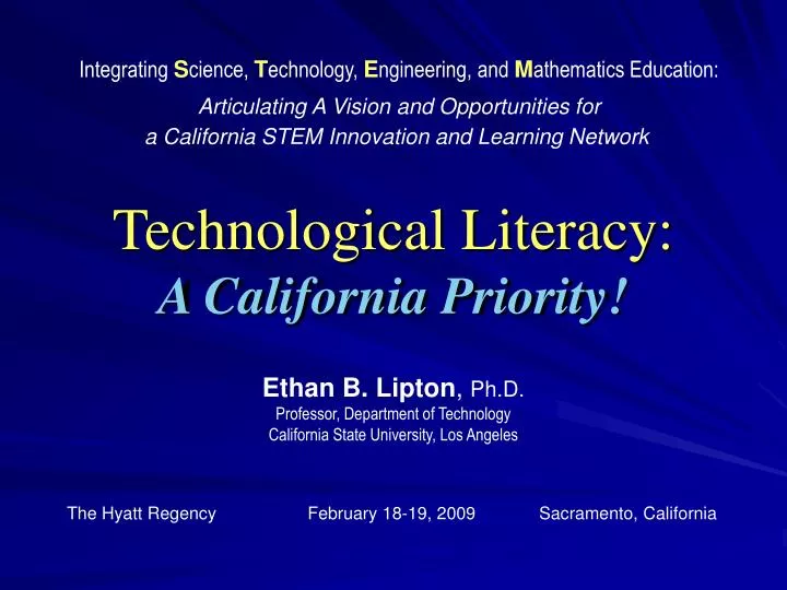 technological literacy a california priority