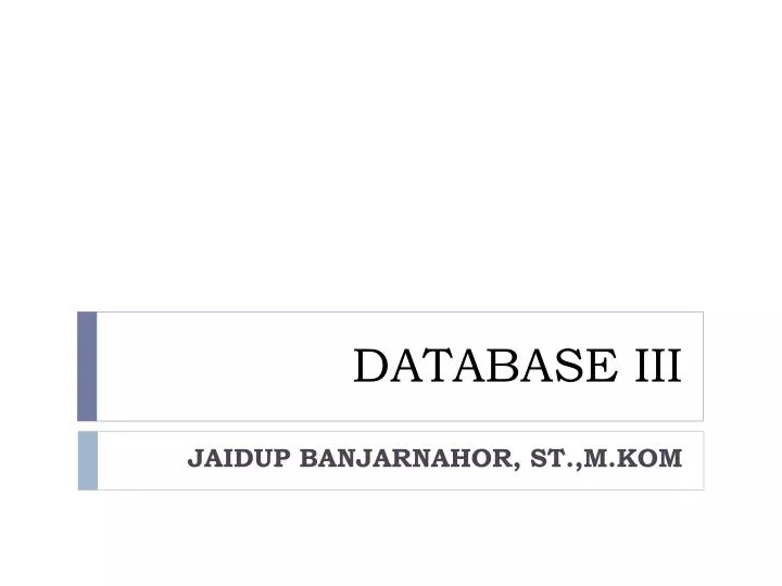 database iii