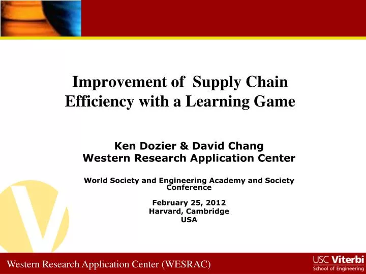 improvement of supply chain efficiency with a learning game