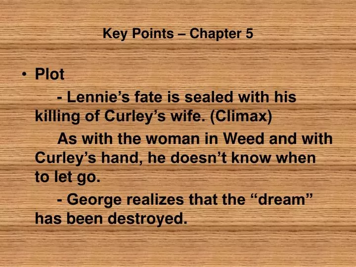 key points chapter 5