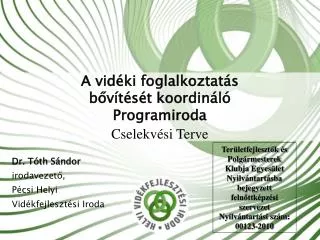 a vid ki foglalkoztat s b v t s t koordin l programiroda cselekv si terve