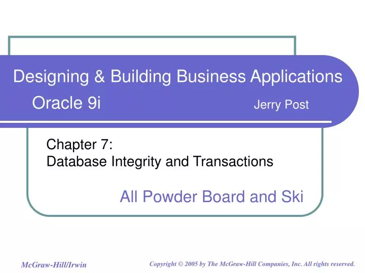 chapter 7 database integrity and transactions all powder board and ski