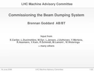 LHC Machine Advisory Committee