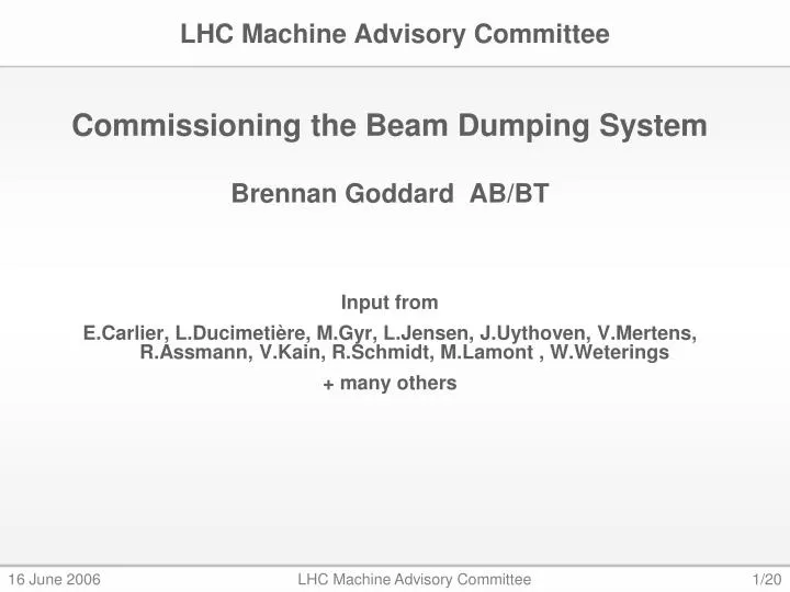 lhc machine advisory committee