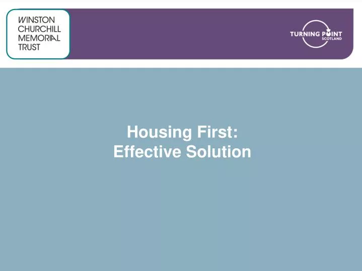 housing first effective solution