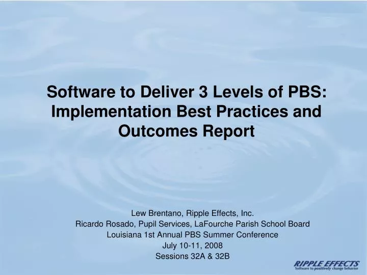 software to deliver 3 levels of pbs implementation best practices and outcomes report
