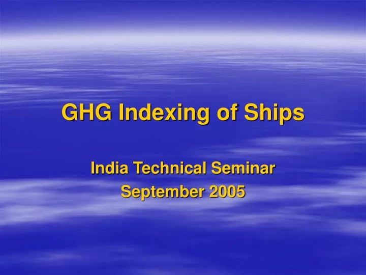 ghg indexing of ships