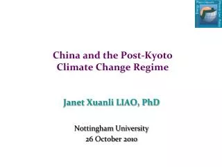 China and the Post-Kyoto Climate Change Regime