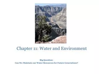 Chapter 11: Water and Environment