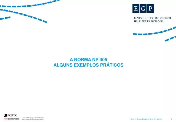 a norma np 405 alguns exemplos pr ticos